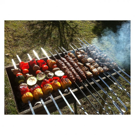 Мангал, 6 шампуров, 50х30х50 см, толщина 0.8 мм, в коробке