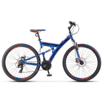 Велосипед 27.5" Stels Focus MD, V010, цвет синий/неоновый-красный, р. 19"