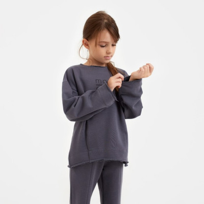 Костюм детский (свитшот, брюки) MINAKU цвет серый, рост 152