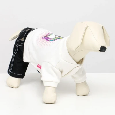 Комбинезон "Единорог" (ДС 32 см, ОГ 42 см, ОШ 31 см), бело-синий