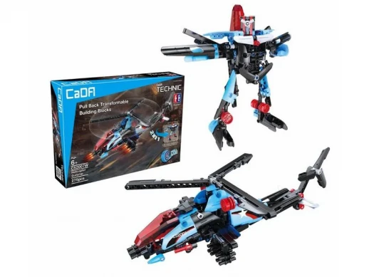 Конструктор CaDA Technic вертолет-трансформер, инерционный (275 деталей)