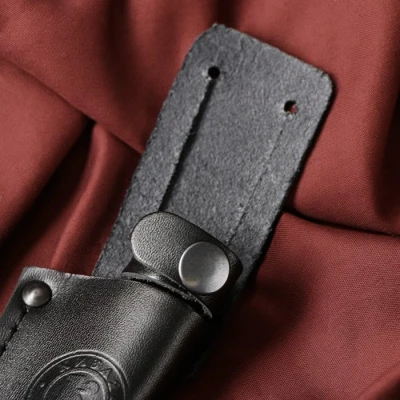 Нож кавказский, разделочный «Арал» с чехлом, сталь - AUS-8, рукоять - эластрон, 14.5 см