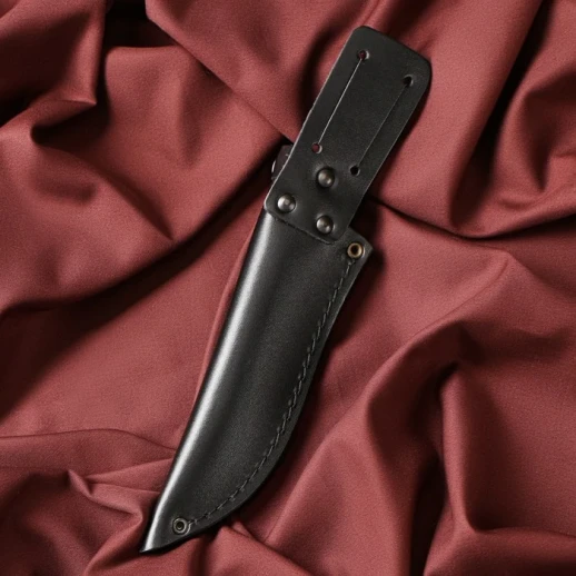 Нож кавказский, разделочный «Арал» с чехлом, сталь - AUS-8, рукоять - эластрон, 14.5 см