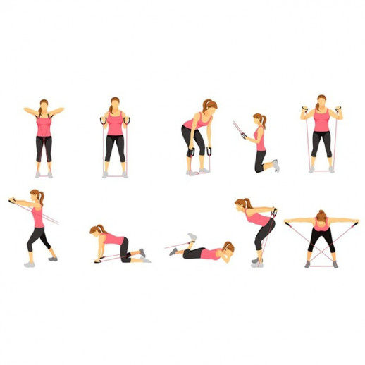 Эспандер ONLYTOP для лыжника, боксёра, пловца, удлинённый с жёсткими ручками