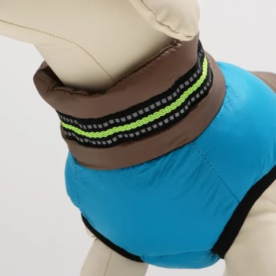 Куртка для собак на молнии (ДС 32 см, ОГ 42 см, ОШ 31 см), серо-голубая