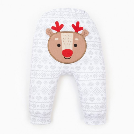 Ползунки-штанишки Крошка Я "Олень", белый