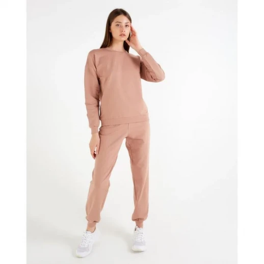 Костюм женский (свитшот, брюки) MINAKU: Casual Collection цвет песочный