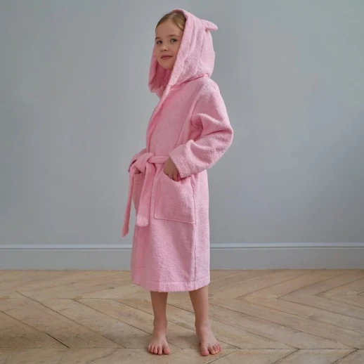 Халат махровый детский "Любимая доченька" р-р 32 (110-116 см), розовый
