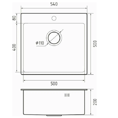 Кухонная мойка RIVELATO Rivelato 5450 PVD black