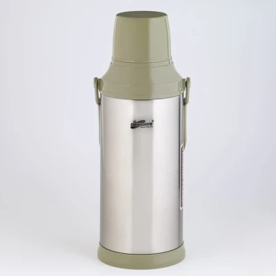 Термос 2 л, со стеклянной колбой, сохраняет тепло 12 ч, с кружкой,  микс