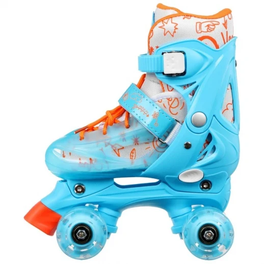 Роликовые кроссовки раздвижные, р. 35-38, колёса световые PU