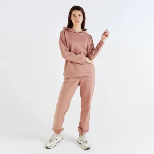 Костюм женский (худи, брюки) MINAKU: Casual Collection цвет бежевый