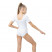 Купальник гимнастический Grace Dance, с коротким рукавом, р. 42, цвет белый