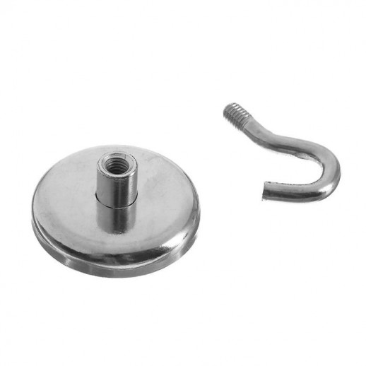 Магнит неодимовый Cartage с крючком для авто, d 48 мм, сцепление 37 кг