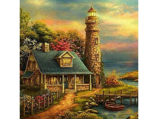 Картина мозаикой 30х30 ЗАБЫТЫЙ МАЯК (квадрат) (40 цветов)