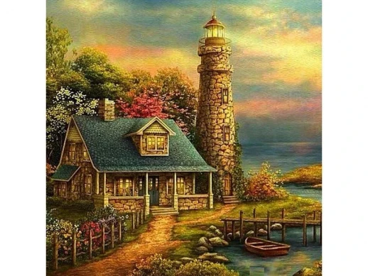 Картина мозаикой 30х30 ЗАБЫТЫЙ МАЯК (квадрат) (40 цветов)