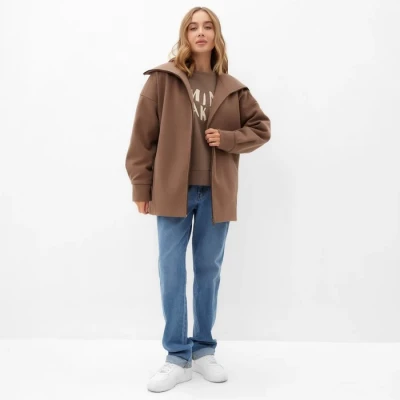 Бомбер (жакет) женский  MINAKU :  Casual Collection,цвет бежевый , р-р 42