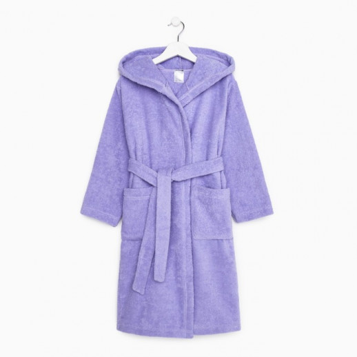 Халат махровый детский Экономь и Я, цвет сиреневый, 100% хлопок, 320 г/м2