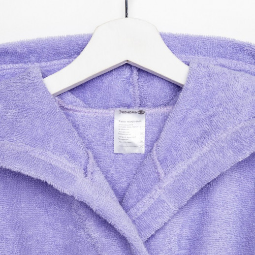 Халат махровый детский Экономь и Я, цвет сиреневый, 100% хлопок, 320 г/м2