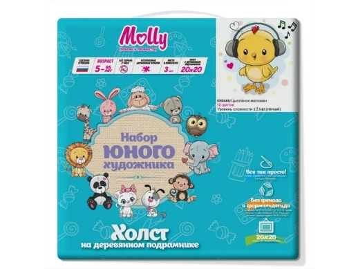 Набор юного художника 20х20 Цыплёнок-меломан (12 цветов)