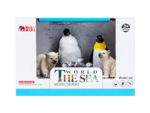Фигурки игрушки MASAI MARA ММ203-001 серии "Мир морских животных": Пингвины и белые медведи 5 пр.