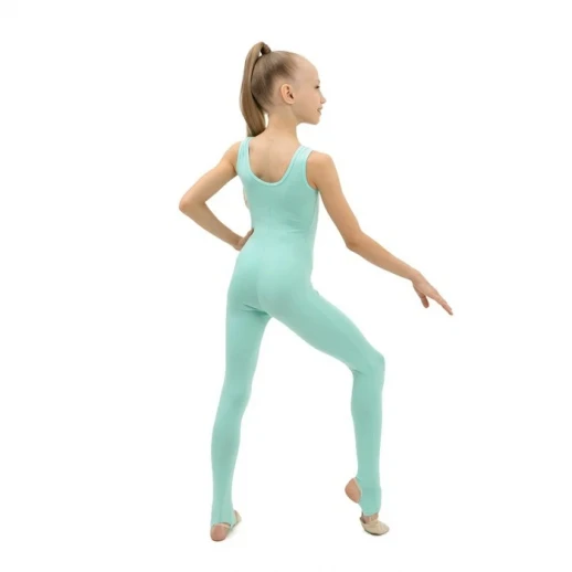 Комбинезон гимнастический Grace Dance, на лямках, с вырезом под пятку, р. 40, цвет ментоловый