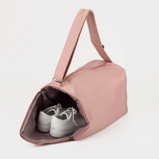 Сумка спортивная на молнии, отдел для обуви, цвет розовый