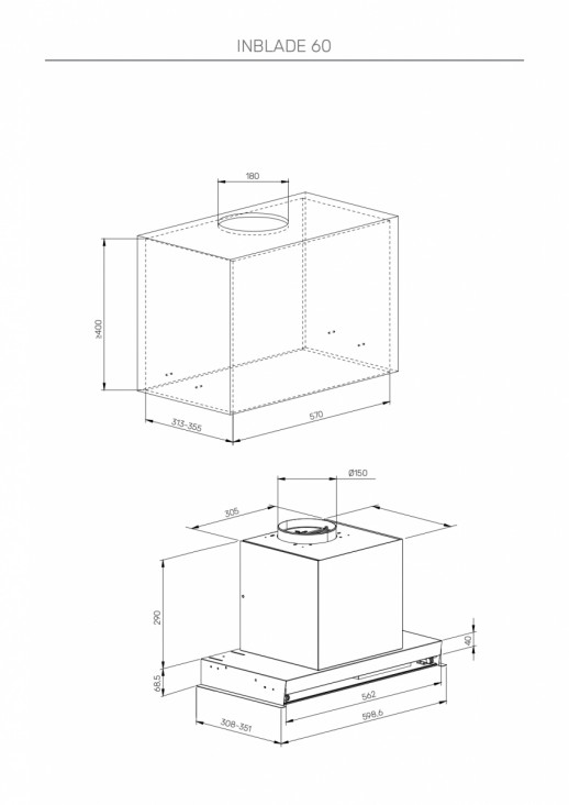 Встраиваемая вытяжка KUPPERSBERG Kuppersberg INBLADE 60 B