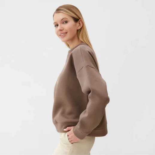 Свитшот женский MINAKU: Velvet Collection цвет коричневый