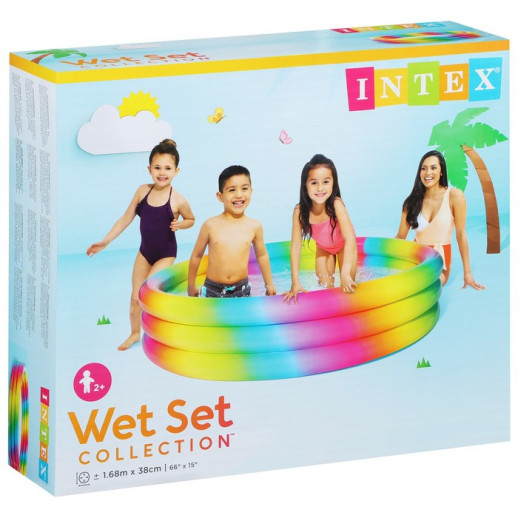 Бассейн надувной «Радуга», 168 х 38 см, от 2 лет, 58449NP INTEX