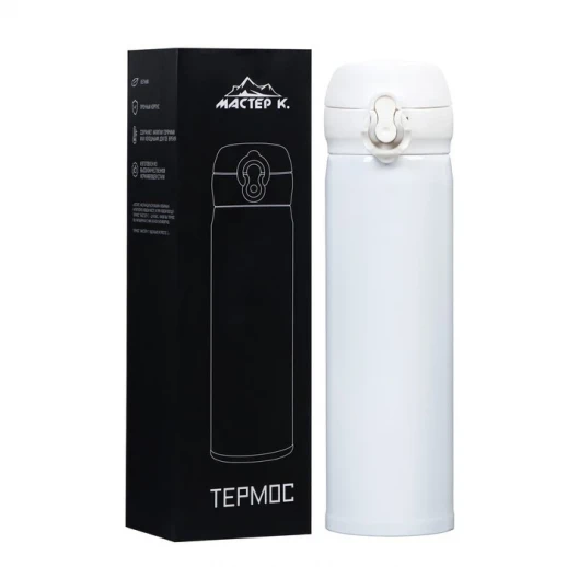 Термос, 500 мл, Топ "Мастер К", сохраняет тепло 8 ч, 6.5 х 23.3 см