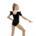 Купальник гимнастический Grace Dance, крылышко, с коротким рукавом, р. 36, цвет чёрный