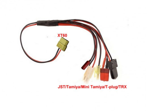 Кабель для зарядного устройства XT60 - TRX/Tamiya/JST/T-plug/Mini Tamiya
