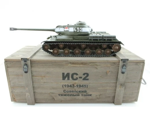 Р/У танк Taigen 1/16 ИС-2 модель 1944, СССР, зеленый, (для ИК танк. боя) 2.4G, деревян. коробка