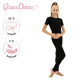 Комбинезон гимнастический Grace Dance, c коротким рукавом, р. 40, цвет чёрный