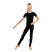 Комбинезон гимнастический Grace Dance, c коротким рукавом, р. 40, цвет чёрный