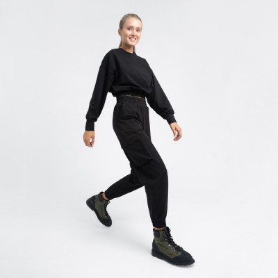 Костюм женский (брюки, свитшот) MINAKU: Casual Collection цвет чёрный