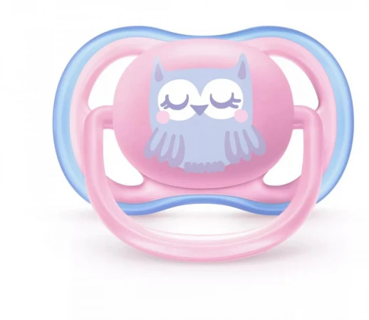 Пустышка utra air, Сова/Олень, 0-6 мес, 2 шт, для девочек Philips Avent ultra air SCF085/02