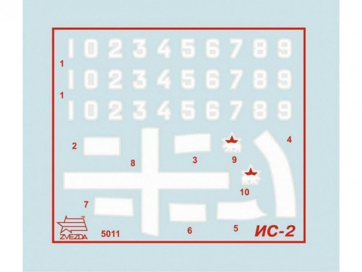 Сборная модель ZVEZDA Советский танк ИС-2 (сборка без клея), 1/72