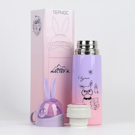 Термос, 350 мл, Кролик "Мастер К. ", сохраняет тепло 8 ч, 26 х 7 см, микс