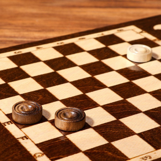 Нарды ручной работы "Звезда", 60х30 см, с шахматным полем, массив ореха, Армения