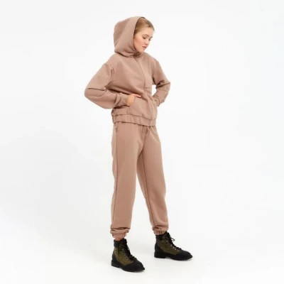 Костюм женский (толстовка, брюки) MINAKU: Casual collection цвет бежевый