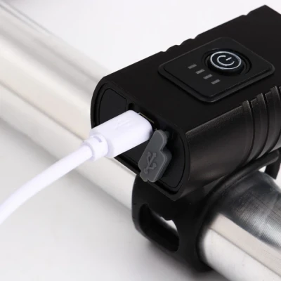 Фонарь велосипедный аккумуляторный, 10Вт, 1200мАч, 600 лм, 6 режимов, 2LED, IPX5, 6.5 x 3.8 см 91353