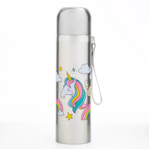Термос, 500 мл, Гильза "Единорог", сохранят тепло 10 ч, 6.5 х 24 см, микс