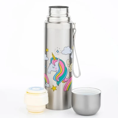 Термос, 500 мл, Гильза "Единорог", сохранят тепло 10 ч, 6.5 х 24 см, микс