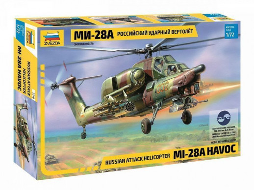 Сборная модель ZVEZDA Российский ударный вертолёт Ми-28А, 1/72