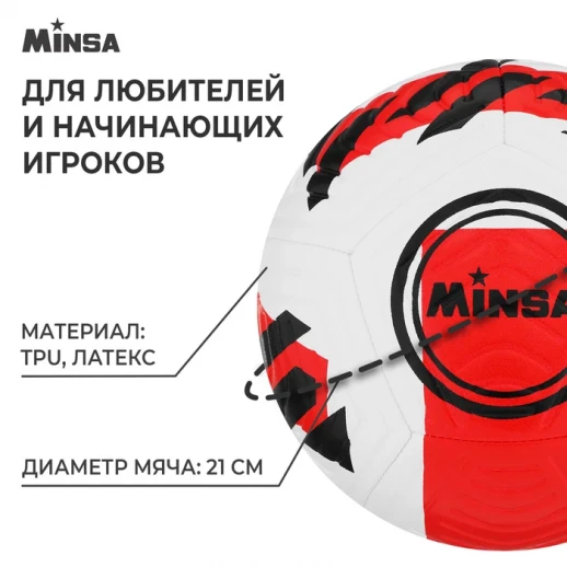 Мяч футбольный MINSA, TPE, машинная сшивка, 12 панелей, р. 5
