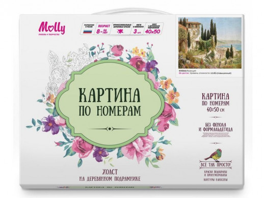 Картина по номерам 40х50 Франция (26 цветов)