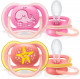 Пустышка utra air, Кит/Звезда, 6-18 мес, 2 шт, для девочек Philips Avent ultra air SCF085/04