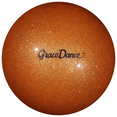 Мяч для художественной гимнастики с блеском Grace Dance, d=16,5 см, 280 г, цвет оранжевый